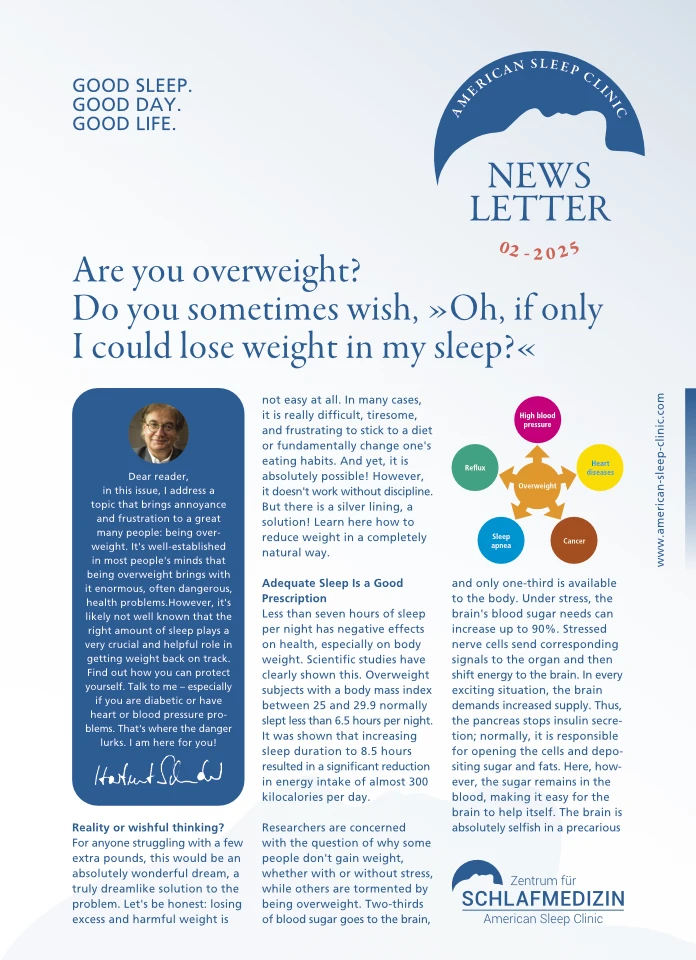 Print-Newsletter Zentrum für Schlafmedizin Frankfurt am main Februar 2025